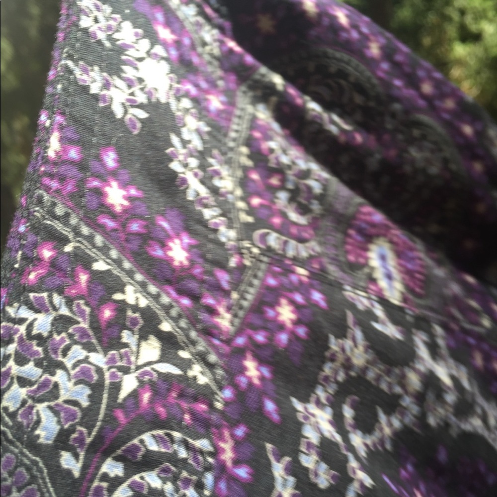 Charter Club A line cotton paisley purple print, free shipping,midi skirt HP24 - Picture 2 of 15